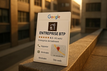 Fiche Google Business pour entreprise BTP, optimisation pour visibilité locale