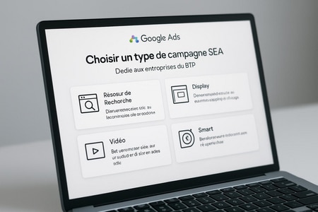 Google Ads choisir type de campagne SEA pour entreprises BTP