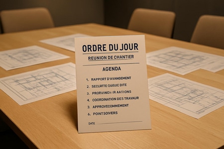 Ordre du jour réunion de chantier BTP optimisation