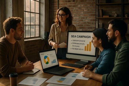 Référencement SEO SEA pour artisan BTP, visibilité locale et acquisition de chantiers