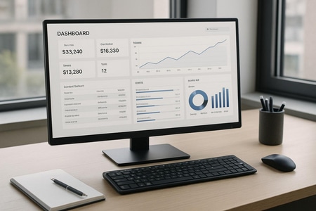 Tableau de bord logiciel gestion entreprise bâtiment intuitif