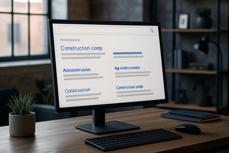 Exemple de résultats SEA pour une entreprise du BTP sur Google