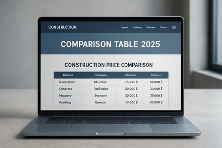 Tarif pour un site internet professionnel BTP, tableau comparatif des prix 2025