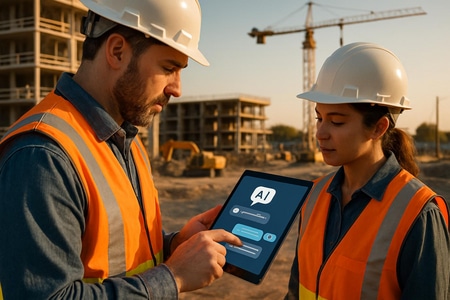 Intégration et déploiement chatbot IA pour professionnels du BTP, connectivité outils métier