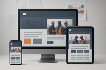 maquette UI UX site internet BTP responsive