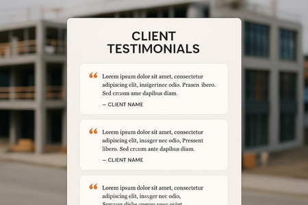 photos de réalisations site internet bâtiment BTP témoignages clients