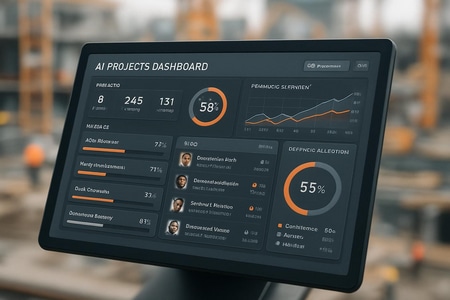 tableau de bord intelligent IA gestion multi-projet secteur BTP