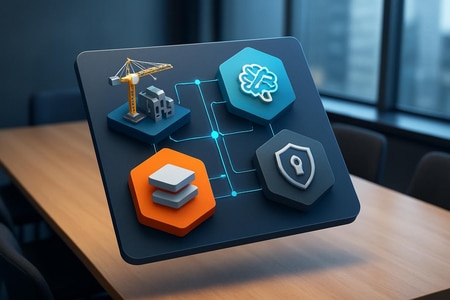 IA pour site institutionnel BTP : schéma fonctionnel d’un site corporate augmenté par l’intelligence artificielle