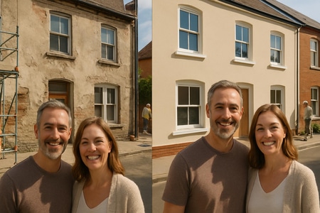 Avant après rénovation BTP et preuve sociale pour gagner en visibilité