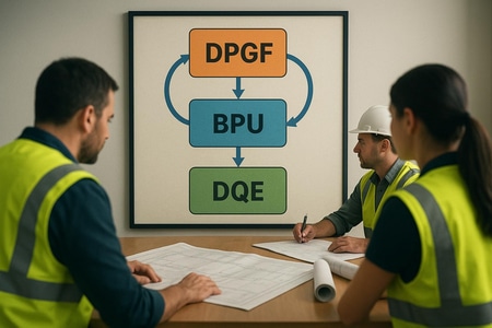 Schéma de cohérence entre DPGF BPU DQE dans un appel doffres travaux publics
