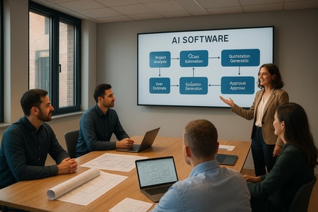 Déploiement dun logiciel IA pour devis BTP à Rouen avec accompagnement equipe medium