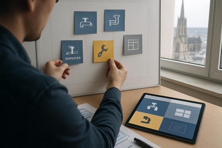 Structure idéale d’un site internet de plombier à Rouen avec pages services et realisations
