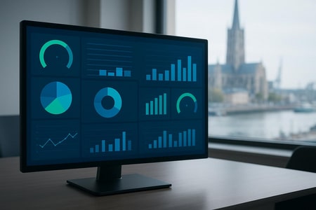 Tableau de bord IA appels d'offres BTP Rouen visualisation des indicateurs clés en un coup d'œil