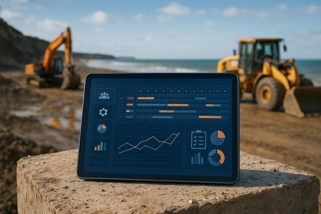 Planning équipes BTP IA Normandie tableau de bord chantier intelligent medium