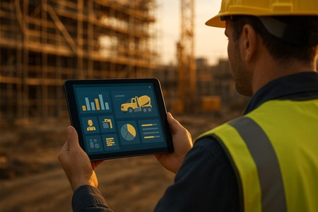 Tableau de bord IA suivi des stocks matériaux BTP à Rouen