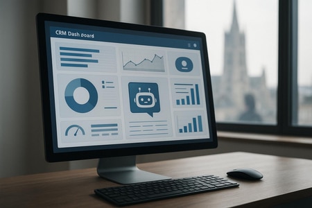 Tableau de bord CRM BTP à Rouen avec chatbot IA connecté aux demandes de devis