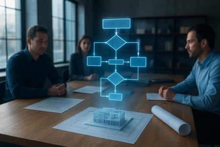 Schéma processus pour automatiser la veille appels d'offres avec IA dans une PME BTP