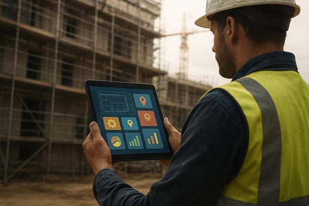 suivi de chantier BTP avec IA pour la gestion des stocks à Rouen sur tablette