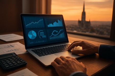 Prévision de trésorerie BTP par IA à Rouen avec tableau de bord détaillé