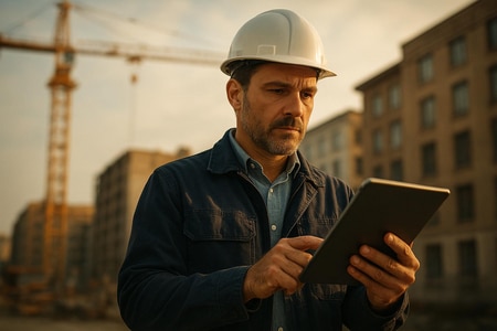 Dirigeant PME BTP Rouen pilotant la relance automatique des devis par IA