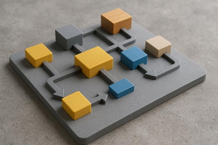 Schéma de processus pour répartir les prestations entre co-traitants dans un marché BTP