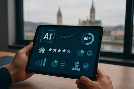Dashboard IA score satisfaction client BTP à Rouen pour PME