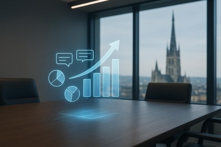 Schéma de calcul du retour sur investissement IA pour une PME du BTP à Rouen taille Medium