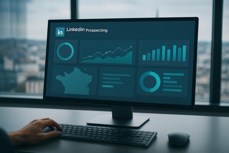 Tableau de bord IA pour suivre la prospection LinkedIn BTP automatisée à Rouen taille medium