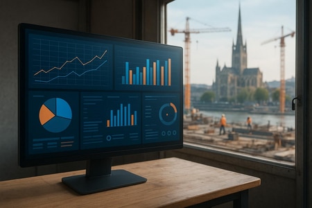 Tableau de bord IA pour suivi des heures de travail sur chantiers BTP à Rouen en temps réel