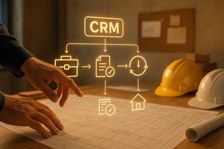 Workflow automatisation CRM BTP Rouen pour devis relances et chantiers