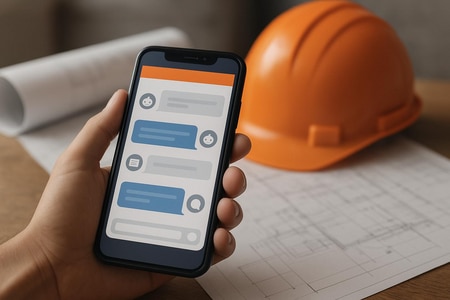 Interface de chatbot IA spécialisé dans les demandes de devis pour entreprises du BTP à Rouen