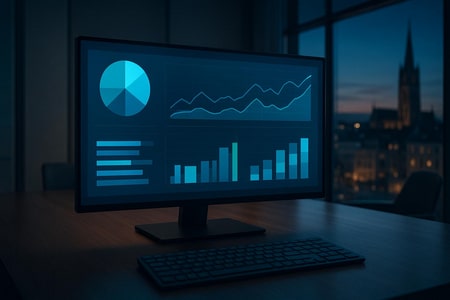 Tableau de bord performance FAQ IA pour entreprise BTP à Rouen