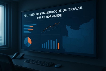 Tableau de bord IA pour veille reglementaire et Code du travail BTP en Normandie