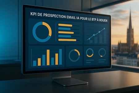 tableau de bord KPI prospection email IA BTP à Rouen